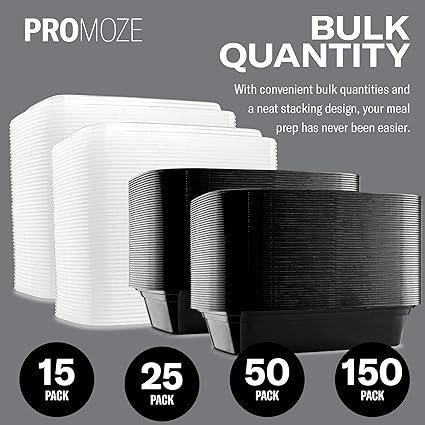 50Pack Reusable Meal Prep Containers Microwave Safe Food Storage Containers